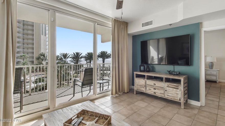 Skip the elevators and unload the car steps from your front door! Perfect 3rd floor pool and gulf views with a dedicated assigned parking spot! The most popular '' C Floor Plan featuring gulf views from the bedroom window and direct straight balcony views of the pool. Oh, in case it's important...and it is...this unit has a double balcony! Twice the size of any other 1 bedroom in Shores of Panama. Plenty of space to relax overlooking the Gulf of Mexico.



Shores of Panama 316 is a 1 Bedroom plus a private bunk room with door, 2 Bathrooms, plus laundry inside the unit that conveys fully furnished and rental-ready. Other notable features include a dedicated parking spot number 316 on the 3/4th floor, which is a VERY short distance from your front door, and tile flooring throughout.