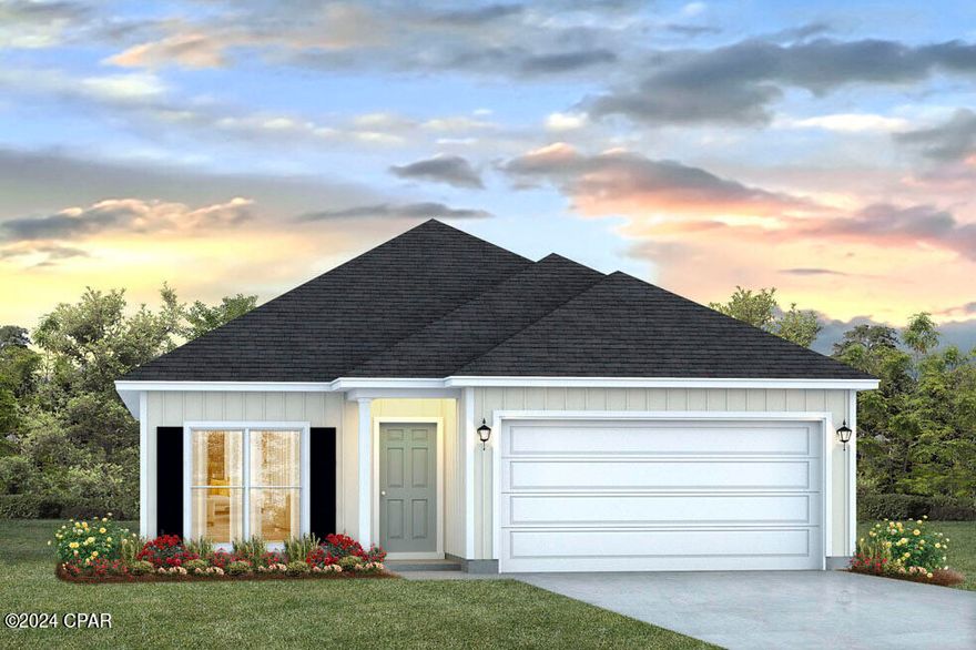 Located conveniently to Pier Park, ECP Airport, Frank Brown Park and the world-famous white sandy beaches, Ward's Creek boasts large spacious homesites surrounded by nature and water features. The ''Oakley'' features a vaulted ceiling in the living room, Hardie siding, EVP flooring, Ivory shaker style cabinetry in the kitchen and bathrooms and granite countertops.  This energy efficient home offers ''Home is Connected'' Smart Home package, DEAKO switches, 1-year builder warranty and 10-year structural warranty.
** currently not accepting investor offers***