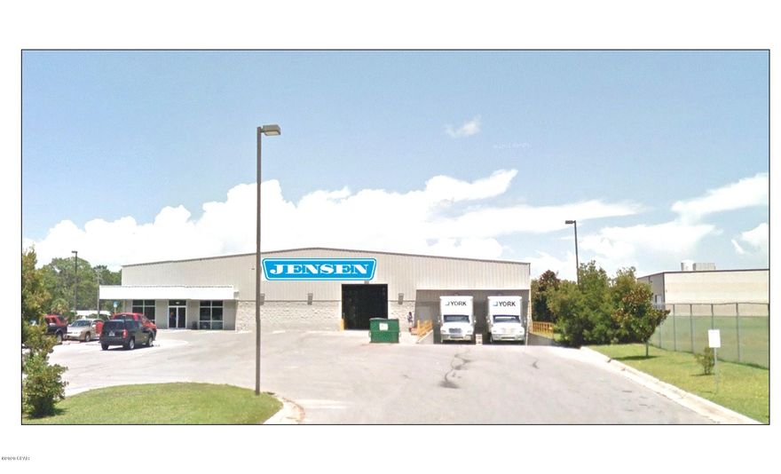 Investment opportunity with 2020 Net Operating Income of $145,128 = 8% cap rate! Currently leased to Jensen USA who recently signed a 3-year lease renewal. 21,250 sq. ft. building with 2.16 acres in Lynn Haven Commerce Park. The building includes warehouse, office, and showroom space. The showroom and office space measures +/-3,200 sq. ft. with large showroom, 3 offices, break room, ADA restrooms and large training area. The ceiling height is 20 ft. clear at the eaves and 23 ft. at the center-line. Two dock-height doors approx. 8' x 9' each and one 14' x 14' street-level door. Building is concrete block and steel frame.  Minor damage from Hurricane Michael that has been repaired.  The seller has replaced the steel awning over the dock-height loading well. The 5 light poles & LED lights 2/2