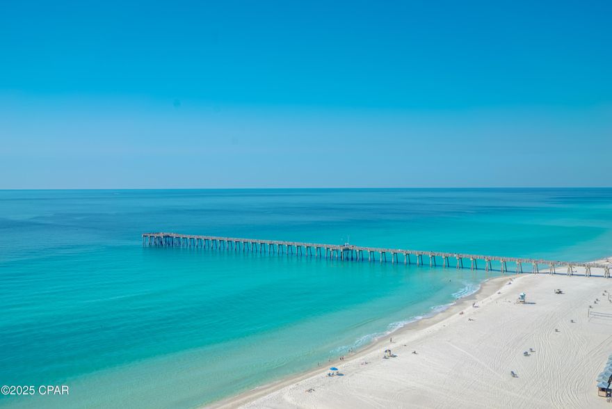 Best Location Condo in PCB! Excellent Rental Income Potential! 
Discover beachfront living at its finest in this stunning 2-bedroom, 2-bathroom condo with a bonus bunk room, located in the highly sought-after Calypso Tower I. Perfectly positioned along the Gulf of America, this unit offers breathtaking, unobstructed views of sugar-white sands and emerald waters from your private balcony.
Step inside to find a bright and vibrant space; fully equipped kitchen, wet bar, spacious living area, and a sliding glass door that let the natural light and coastal beauty shine all the way through the unit. The master suite features direct balcony access, an en-suite bathroom with a double vanity. The second bedroom is equally spacious, and the cozy bunk room is perfect for additional guests or kids.
Enjoy all the resort-style amenities Calypso has to offer, including two beachfront pools, a tiki bar, and a fitness center. Situated just steps from Pier Park's dining, shopping, and entertainment, this condo is perfect as a rental investment or your own personal getaway!
Don't miss out on this prime opportunity to own a piece of paradise on the Gulf!