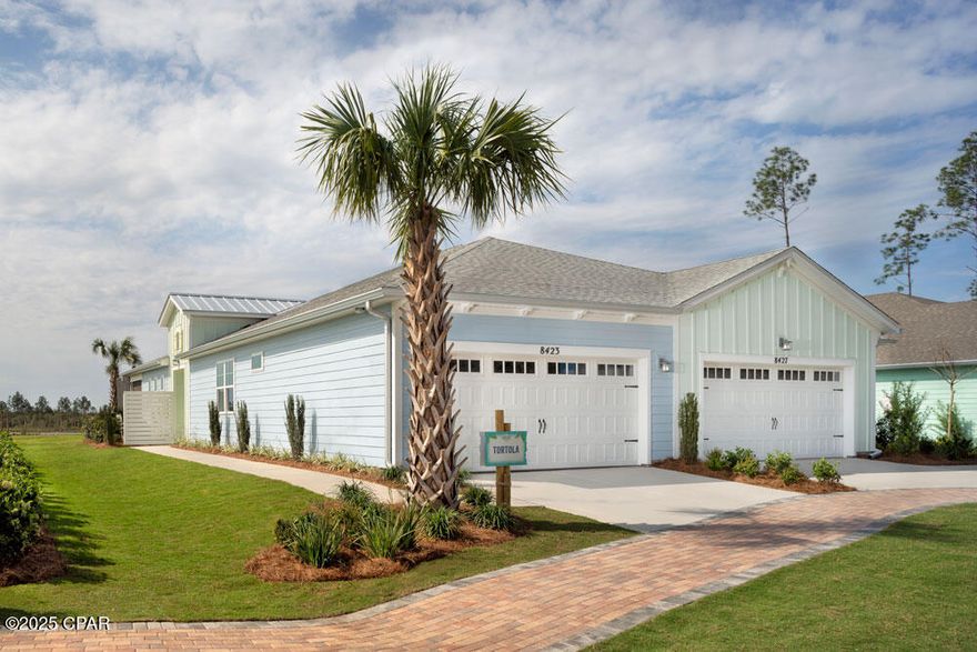 Welcome to your dream home in Latitude Margaritaville Watersound! This beautifully upgraded Tortola floor plan blends coastal charm with modern elegance. The kitchen features quartz countertops, gentle white shaker-style cabinets, and a gas range and a refrigerator are included. Out back, an extended, screened concrete lanai provides ample space to enjoy the Preserve view.  Enjoy laminate flooring throughout, with tile in the bathrooms, recessed lighting, and modern black fixtures and hardware.  With thoughtful upgrades throughout, this home is move-in ready and designed for comfort and ease.  Ask about current incentives being offered for a limited time so we can make this the perfect time to make paradise a reality!