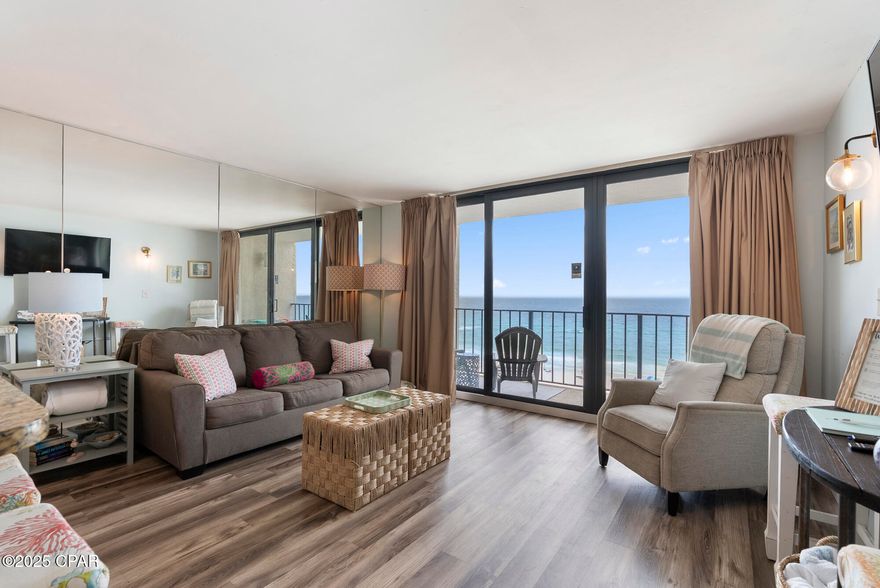 $32K RENTAL REVENUE YTD! Experience the ultimate in beachfront living and investment potential with this stunning Gulf-front 1-bedroom, 1-bath condo located in tower 3 at the iconic Edgewater Beach & Golf Resort. This self-managed, established rental performer. Step out onto your private balcony and enjoy panoramic views of the emerald waters, or take advantage of Edgewater's unmatched resort amenities—including 11 pools, the signature lagoon pool with waterfalls, private beach access, on-site dining, fitness center, 9-hole golf course, basketball, tennis, and expanding pickleball courts (12 total coming soon).

Owners enjoy exclusive perks like 20% discounts at resort restaurants and shops (transferable to immediate family), free annual beach chair service, and complimentary cabana rentals. The resort also features a Starbucks market, spa, arcade, ice cream parlor, and even EV charging and trailer parking—all within the gated, beachfront community.

Ideally located in the heart of Panama City Beach, you're just steps from Edgewater Shoppes, fine dining, entertainment, Publix, and top local attractions. Whether you're looking for a turnkey rental, a relaxing beachfront retreat, or both—this is the one. Welcome to Edgewater... where owning a piece of paradise comes with the best perks on the coast.