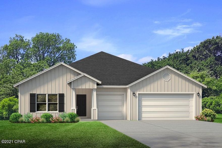 Welcome to Bridge Harbor! This Camden plan is unique in that it has a second garage perfect for a small car or golf cart. As you enter this home through the front entry way, you will find vinyl plank flooring with a weathered barn board look. The ceilings are 9' throughout with trey ceilings in the study, dining room, living room and master bedrooms. The walls are orange peel texture and finished with quality paint. The elegant interior doors have brushed nickel hardware. In the kitchen you will find a nice size center island, with granite countertops and painted cabinetry. A standard Smart Home package includes a KwikSet keyless entry, Skybell doorbell, automated front porch lighting, an Echo
Dot device, and Quolsys touch panel which can be integrated to control your lighting, thermostat, front door and so much more.
A builder 10 year structural warranty is also included.
Pictures, photographs, floor plans, elevations, features, colors and sizes are approximate for illustration purposes only and will
vary from the homes as built. Home and community information including pricing, included features, terms, availability and
amenities are subject to change and prior sale at any time without notice or obligation. For Move-In/Completion Estimates:
Ready dates are estimates only. Timing of completion of construction and buyer move-in are subject to contingencies
contained in home purchase agreement and governing jurisdictions issuance of a certificate of occupancy, and may change due to forces majeures and other delays or disruptions outside the reasonable control of the Builder