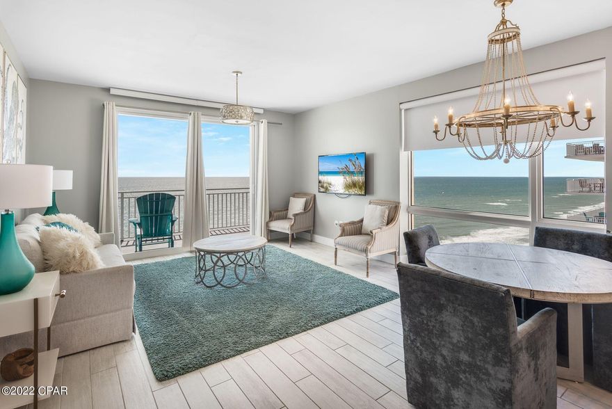 CURRENTLY UNDER CONTRACT, SELLER WILL CONSIDER BACKUP OFFERS. BREATHTAKING corner unit in one of the most popular condos on the beach! Fully furnished and completely renovated top-to-bottom with impeccable attention to detail, including stainless appliances, wood-look plank tile floors, quartz countertops, interior doors, shaker cabinet doors, marble showers and bath surrounds, bathtubs, plumbing fixtures, lighting fixtures and designer furnishings. This highly-desired floor plan features a unique lock-out master suite with private balcony, which can be rented separately if desired. Owners and guests enjoy world-class amenities including an interactive waterpark, lazy river, beachfront pools, fitness center, and more. Unbeatable as a family-friendly vacation property or rental investment, this condo has everything you need right where you want to be!