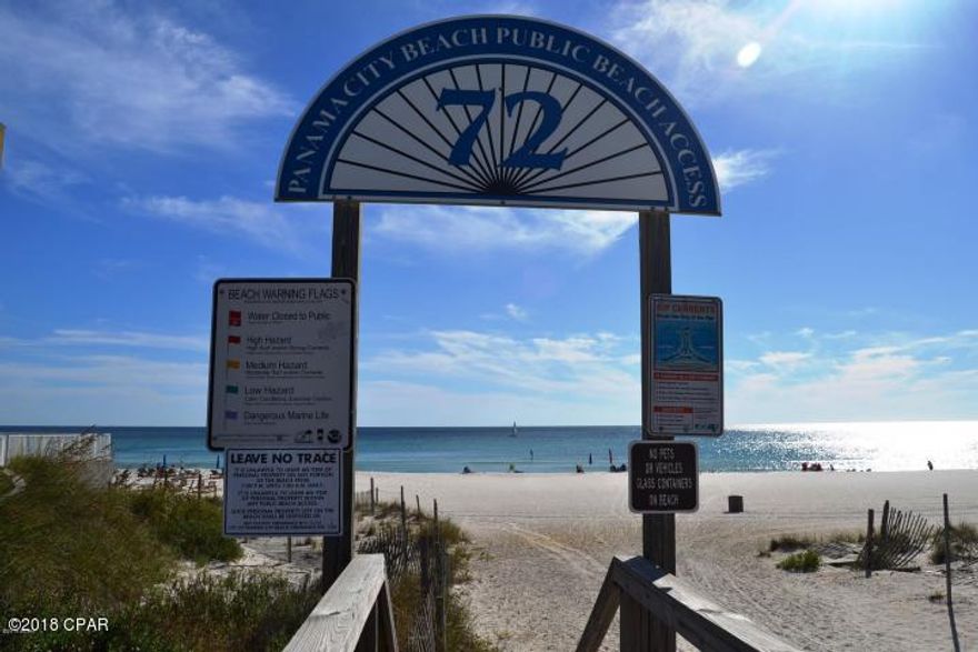 ***FANTASTIC WEST END LOCATION*** Across from Beach access 72!!!  Only 2.2 miles to Pier Park!!! This 2 bedroom 2 1/2 bath townhome is located within the highly desirable Wendwood community. Get the best of both worlds, living in a well-kept condo community and the privacy of a townhome with a small backyard area. You have 2,*yes 2*, private parking spaces located right in front of your door which makes unloading a breeze! The optional community amenities include a beautiful pool, club house, shuffle board courts, internet, cable TV, garbage removal, lawn maintenance, and pest control for $93 per month!!! And don't forget it's located right across from beach access 72!!! Being sold fully furnished and rental ready. HVAC & appliances 2 years old or less!!! Don't let this opportunity to own your piece of paradise pass you by!