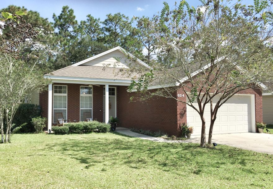 Tall, transom windows fill this lovely 3 Bedroom/2 Bath Craftsman-style home with beautiful light any time of day. Located in the tiny, quiet Brookwood subdivision-- a cul de sac neighborhood that is super-convenient to everything Lynn Haven has to offer-- this home is ideal for a small family, first-time buyer, or even retirees. Excellent floor plan offers Open-Concept living, while still providing privacy & charming details. Covered front porch for your rocking chair; large covered patio for your BBQ. Privacy-fenced backyard with plenty of room to plant flowers or just play in the outdoors. Large MasterSuite features Garden Tub w/ separate shower & walk-in closet. ADT Security system camera comes on when doorbell is pushed. Great school zoning & walking distance to shopping & restaurants