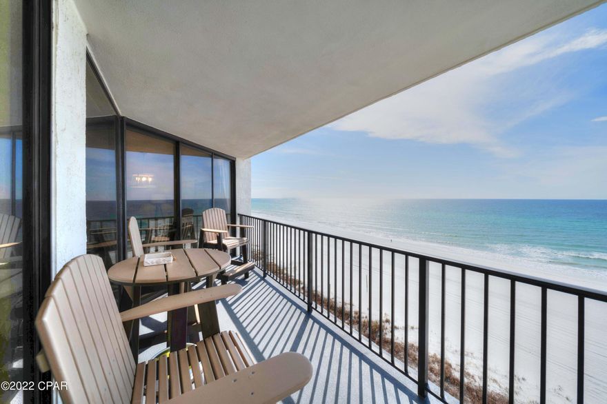 Gorgeous views from your balcony and almost every room!  This 2 bedroom, 2 bath condo in Panama City Beach is the perfect location, so close to Pier Park, easy access to 30A and Inlet Beach areas, as well as convenient to the airport.  New paint, all new furniture, new refrigerator, new stove, tile floors and granite counter tops.  Ready for rental season!  Aquavista has awesome deeded beach with 2 towers directly on the gulf.  This condominium complex has 2 towers and only 8 stories each, which means a huge stretch of beach to relax and spread out, and no long elevator lines!  Enjoy a gated community, convenient covered parking under the building, gulf front pool, hot tub, and owner's lounge.  Easy to show!  Call us today and make this your next rental at the beach!