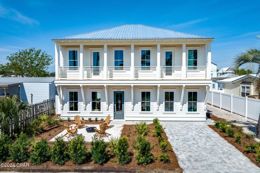 This property has sold! Discover similar listings by reaching out to us for an updated list of available properties that match your preferences. **SHORT-TERM RENTALS ALLOWED AND NO HOA** 1.5 BLOCKS TO THE BEACH ** RENTAL PROJECTIONS OF $150K **Yearning for a coastal retreat amidst the picturesque shores of Panama City Beach? Look no further than this stunning NEW CONSTRUCTION home, a testament to modern luxury and tranquility. Crafted by the esteemed ''Salt Luxury Builds'', the exceptional home boasts an array of upscale features, including a private pool and courtyard, offering a contemporary oasis just steps from the Gulf. Nestled in ''old Florida'' Laguna Beach, this residence epitomizes coastal living at its finest. It is just a short walk to the nearest beach access point while being conveniently situated near 30A, Pier Park, the new 87-acre hospital site, and the airport. Notably, Laguna Beach stands out for its dedicated beachfront, free from commercial development, ensuring uninterrupted serenity along its shores. Step inside and you'll discover a professionally staged and tastefully furnished interior by Design and Dwell Homes, where elegance meets comfort. Quality craftsmanship abounds, with beautiful flooring, shiplap walls, modern fixtures, sliding barn doors and stunning walk-in showers...just to name a few. Accommodating up to 14 guests comfortably, this property features four bedrooms with king-size beds (all of which have ensuite baths), one bedroom with a queen bed and twin bunks, and a queen-size sleeper sofa in the living area, ensuring ample space for larger parties. The modern kitchen features a striking tile backsplash, white quartz counters, and stainless steel appliances including two dishwashers and an ice-maker. No expense has been spared, no detail overlooked, making this property an incredible opportunity whether you envision this home as your primary residence, a second home, or a rental property. (Two new homes to be built due South and one more directly North so there will be 4 new homes in a row) Schedule your private viewing today!