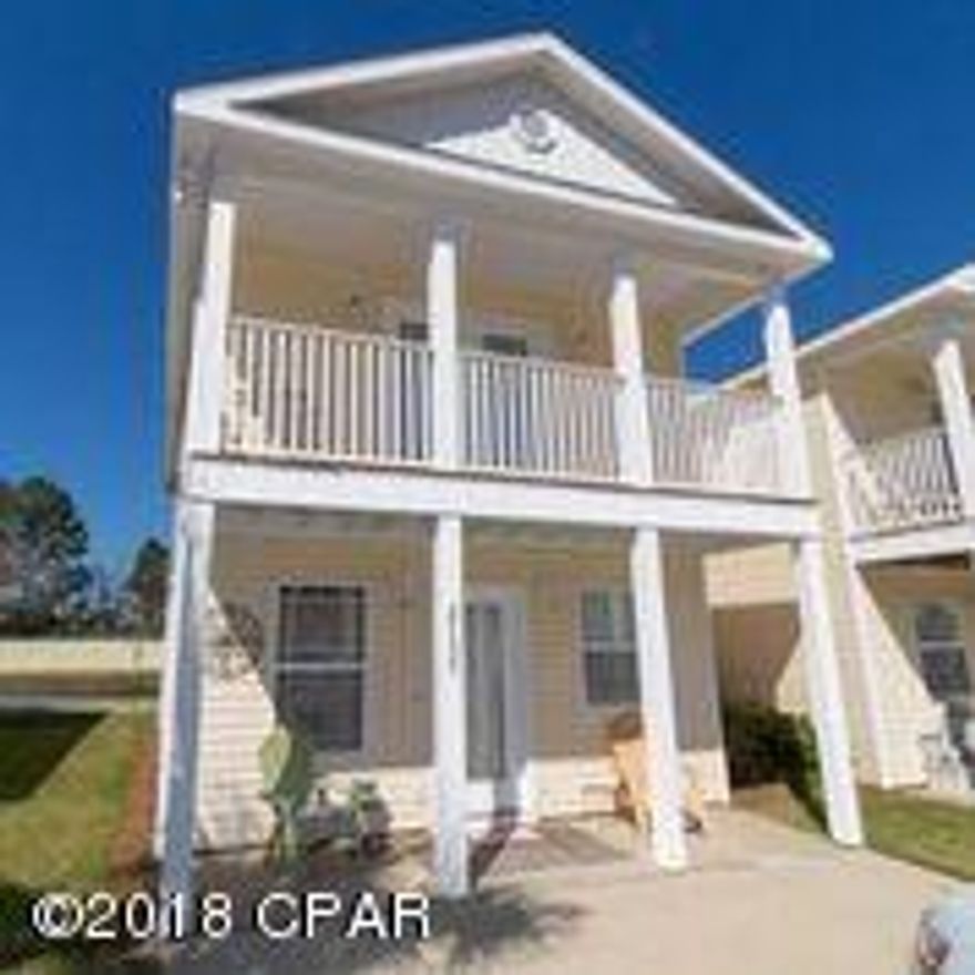 Entered for comp purposes:  Immaculate and turn key 2 bedroom, 1 1/2 bath home located inside the gates of Sterling Cove. Nice open floor plan with ceramic tile and brand new carpet, new ceiling fans, new paint, newly sealed decks, a large breakfast bar, pantry, 9' ceilings, French doors that open to a side patio and also a set upstairs that open to a balcony, ample inside and outside storage and covered patios. Sit on your patio or deck and enjoy your morning coffee, as the home also directly faces the pond. Furnishings are optional. Pool, lawn maintenance, pest service, yearly pressure wash, garbage & termite bond covered by the HOA. Very convenient to the Navy base, schools, shopping and more! Great investment property or for first-time buyers!