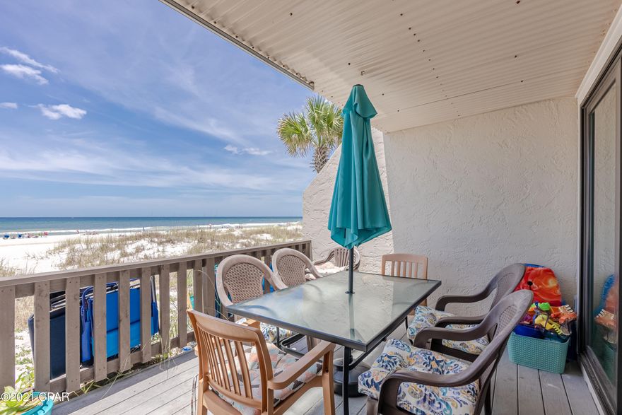 Wow! step out into the sandy beach  from your living room.This Largo Mar condo has gulf front balconies on every floor!! with simply amazing views of the beach! This condo is on our list of favorites for so many reasons such as the courtyard entrance, open ground floor living area leading to sliding glass doors to beach, beautiful master suite with its own private sunning deck and yet another gulf front bedroom with balcony.

Largo Mar is a small Gulf Front condominium complex tucked away on the East end of Thomas drive. It is just a short drive to St. Andrews State park, public boat launch ramp &  great eateries. Enjoy the quiet and well maintained amenities and grounds. Come see for yourself why this unit won't last