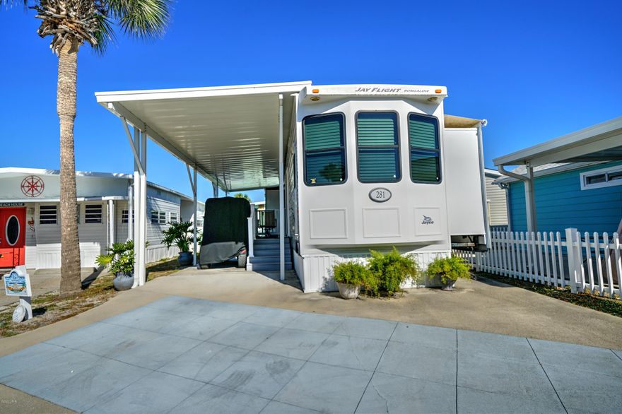 Beautiful lot that will include a 2 bedroom, 1 bath 42' 2013 Jayco Jay Flight Park Model. Stunning with many upgrades including solid surface countertops,  fireplace and upgraded furnishings! Lounge under the beautiful awning after a long day at the beach.  Venture Out offers BOTH beach and bay access! The resort also has 2 pools, one heated, tennis, golf, shuffleboard, playground, basketball, fishing pier, boat dock with slips & boat ramp. Venture Out is a golf cart community that has exploded in popularity within the last few years. A gated, pet friendly community that's great for full time residency or just to vacation. 24 hour security & friendly atmosphere. It's all here in Venture Out!