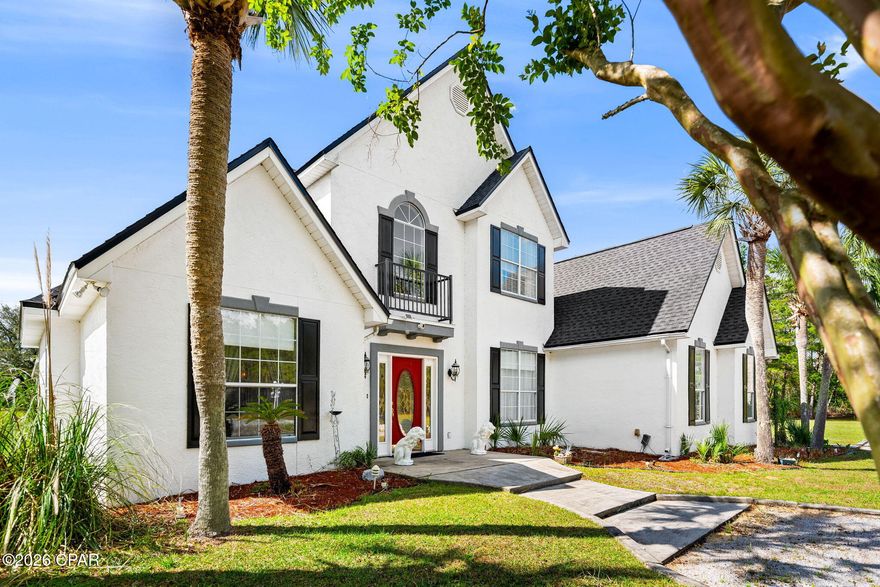 Welcome to 5120 Airpark Blvd--an exceptional 6.65-acre property located just off Hwy 77 in Washington County within one of the area's most sought-after aviation communities, featuring access to a 3,500-foot private grass runway. With an annual HOA of only $500, this property offers the rare opportunity to live with your aircraft, enjoy wide open space, and experience true fly-in convenience.

Conveniently located approximately 13 miles to Northwest Florida Beaches International Airport (ECP), 20 miles to Tyndall Air Force Base, 25 miles to Pier Park in Panama City Beach, and just 5 miles to I-10, this property offers both privacy and accessibility.

Designed with aviation and functionality in mind, the property features a 50x40 hangar with extensive covered storage, including a 20x80 overhang along the west side and a 35x65 overhang across the front--ideal for aircraft, RVs, boats, or additional equipment. A 40x40 spray foam insulated garage with 220 power and dual electric doors provides space for up to five vehicles or a full workshop setup.

Additional flexible space includes a 15x40 climate-controlled portable building complete with a half bathroom, wet bar, water, and 220 power, plus a 15x15 front porch. This space is ready to be customized as a guest suite, hobby space, or entertainment area. Currently being used as a karaoke bar for weekend get-togethers. 

Outdoor living is a highlight of this property. The in-ground Gunite pool (approximately 30x15) has been recoated within the last five years and is complemented by a pool house featuring storage, a wet bar, and poolside service area. The pool area faces west, offering stunning sunset views overlooking the runway. A 5-person hot tub is located on the back porch, also positioned to take in the sunset views. The home offers both an open back porch, a second story patio, and a large screened-in room on the south side of the pool, creating the perfect setup for entertaining and relaxing.

Inside, the home features two living areas on the main floor, providing flexible living and entertaining space. One Livingroom features a wet bar with an expansive open seating arraignment perfect for movie nights and football games. The second living space is adorned with elegant features such as a wood burning fireplace, grand 20 foot ceilings and elegant ceilings to floor windows.  Also, on the first floor you will find the spacious primary suite includes an attached flex room with elegant, vaulted ceiling that can be used as an office, nursery, sitting area, or expanded closet space. The primary rooms bathroom features a large jetted soaking tub, a large tile and glass & shower, double vanity with elegant glass sinks, rubbed bronze fixtures in a sandstone style granite. While on the first floor you will also find a ½ bath, a formal dining room, hardwood floors and the kitchen. 

The kitchen has been updated and includes a brand-new refrigerator, trash compactor, steam drawer, warming oven, microwave, and double built-in ovens, offering both functionality and convenience. The countertops are a sleek black granite with a peninsula style seating area close to the built-in style under counter drink fridge. This kitchen also features a pot filler spigot and range hood adjacent to the corner sink overlooking the pool. 

The property is fully equipped with an electric gated entrance with security cameras, along with a comprehensive irrigation system featuring three irrigation boxes with approximately 10-12 zones extending all the way to the front gate. The well system includes a new pump on the 300-foot deep artesian well. The HVAC system in the home is less than two years old, the home has a fresh coat of paint, the roof on the home and pool house was replaced in 2019 and the septic system was pumped and inspected with in the past 2 years. 
This property is a rare combination of acreage, aviation access,  versatile structures, ideal for pilots, hobbyists or anyone looking f