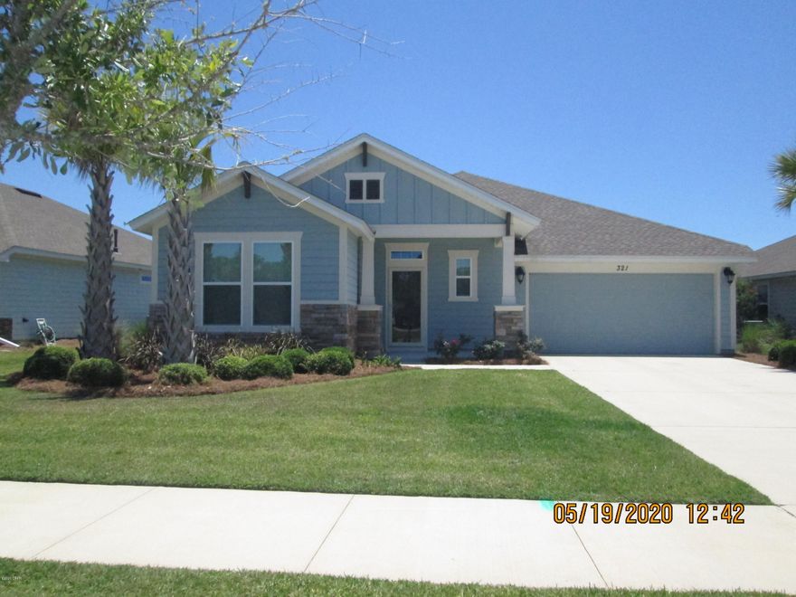 This home was beautifully crafted by the award winning, custom home builder,David Weekly, in the equally beautiful Breakfast Point community. Upon opening the front door, you will notice the customizations right away, as you walk through the masterfully arched entryway and into the spacious open floor plan of this beautiful home. You will notice the custom glass tiled backsplash in the kitchen, paired with sleek granite countertops and stainless steel appliances, including a dishwasher, built-in microwave/range hood, gas stove/oven and refrigerator. This kitchen is also perfect for entertaining, cooking for guests, or busy mornings, as there are not one, but TWO breakfast bar areas that can be utilized, by putting seating in front of the island in the kitchen(as seen in pic). With the open floor plan, you can also entertain guests who are in the living room, or dining room, so you will never miss out on any of the fun, while preparing everyone's meal. If socializing isn't your thing, with the right positioning, you could even watch TV from the kitchen. This home has engineered hardwood floors throughout the main living area with carpeted bedrooms and tile flooring in both bathrooms. After a long day, retreat to your master suite, where you can lock the door and unwind in the huge, spa-like shower, which features glass decorative tile and a half glass/half tile stall. The double vanity is another nice feature of the master bath, especially for getting ready on busy mornings. The master suite bedroom has large custom windows, allowing lots of natural light in and over looking a huge backyard that would be perfect for a pool or entertaining as it is already surrounded by a nice vinyl privacy fence. HOA includes cable TV, trash pickup and the community is security officer patrolled. All measurements, sizes and zoning are approximate. Please verify if important. This home may also be rented if you are not interested in buying, at the rate of $2,295.00 per month. Property under contract with contingency Seller taking back up offers.