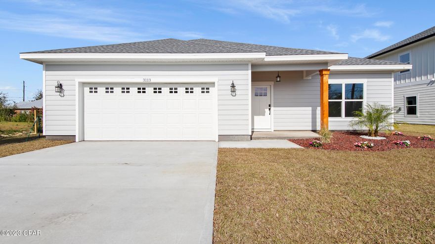 CURRENTLY UNDER CONTRACT, SELLER WILL CONSIDER BACKUP OFFERS. Welcome home to this gorgeous new construction that combines modern luxury with convenience! Ideally situated near dining, grocery, and shopping centers, this four-bedroom, two-bathroom residence is designed to elevate your living experience.
Step inside and be captivated by the elegance of luxury vinyl plank flooring that graces the main living area, kitchen, dining room, and bathrooms, offering both style and durability. The bedrooms are adorned with plush carpeting, ensuring a cozy and comfortable retreat. The living room, dining room, and kitchen boast beautiful crown molding, adding a touch of sophistication to the heart of the home. The kitchen is a chef's dream, featuring a large island with a spacious single bowl sink, making clean-up a breeze. A full kitchen appliance package, complete with an over-the-range hood, ensures both functionality and style. Quartz countertops and a convenient kitchen pantry further enhance the culinary experience. No detail has been overlooked with the upgraded lighting package and ceiling fans thoughtfully placed throughout the home. The large primary suite is a sanctuary with a generously sized walk-in closet and a ensuite bathroom. The ensuite is equipped with a beautiful double vanity, double mirrors, a separate toilet room, and modern finishes. For added convenience, a mudroom space off the garage entry ensures a seamless transition from the outside world to your private oasis. The fully sodded yard with front landscaping creates a welcoming curb appeal, while the covered back porch invites you to entertain and unwind on your generous lot. This home is loaded with upgrades, making it a residence you won't want to miss out on. Schedule a showing today and make this beautiful property your dream home!