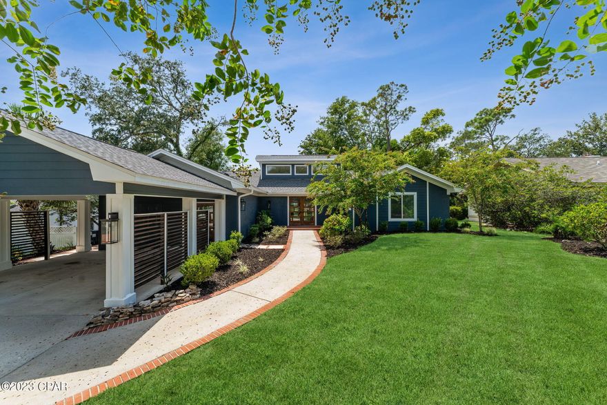 A beautifully renovated three-bedroom, three-bath two-story home with a bonus room is located in the gated Baypoint community. This home features an oversized open living area with vaulted ceilings, a large kitchen with an oversized kitchen island, a 20' x 22' living area, and a 12' x 20' bonus room with plenty of space for entertaining and gatherings. Looking over the beautifully landscaped yard, you will enjoy an outdoor living area on your expansive deck. The 8' x 11' workshop offers additional space and storage. Take advantage of this beautiful home. Schedule your home tour today!  The Bay Point Community offers its residents some of the most sought-after amenities through our partners in the greater Bay Point Community. These amenities provide enjoyment and convenience to owners within their exclusive neighborhoods. From a championship golf course carved out among the natural terrain, a beautiful full-service marina, and a Four-Star Resort Hotel.