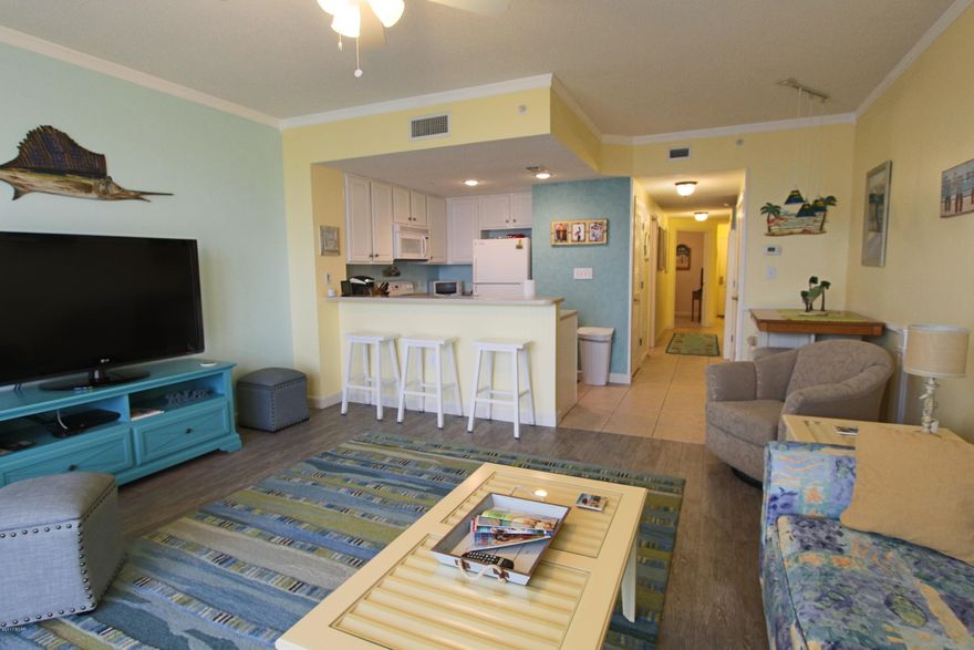 Fantastic complex with the Association fees covering all utilities sewer, electric, water and basic cable is covered under the monthly dues * Seychelles is one of the most pristine GULF front condos in Panama City Beach * This 14th floor unit is fully furnished and rental ready; it can  accommdate six with a large bedroom, two bunks and sleeper sofa * two full bathrooms * the spacious balcony offers the ultimate views of the crystal blue waters and fantastic sunsets * located in the very desirable area of Thomas Dr * next to Schooners the popular beach side restaurant and less than 1/2 mile of St. Andrews State Park * Seychelles offers two beach side pools, hot tub, conference center, fitness center, on site rental and a gated parking garage. Here is a list of recent improvements: HVAC (9/2016) $3,200
Water Heater (2013)
Electric Shade on balcony sliding door (2014) $2,000 New carpet, new ceramic tile in L/R, all other tile and grout deep cleaned and resealed (2014) $3,700 just to mention a few. This unit also come with an outdoor storage closet as well (cost $500.00 a year to keep it).