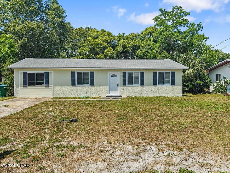 Spacious 3 bedroom, 2 bath home is available for rent beginning 05/15/2024. Features include large fenced in back yard, newly painted inside and out, unfurnished, close to Pier Park, Frank Brown Park and the Emerald Beaches! Pets are allowed, but restrictions apply. Background check and 1 year lease required.