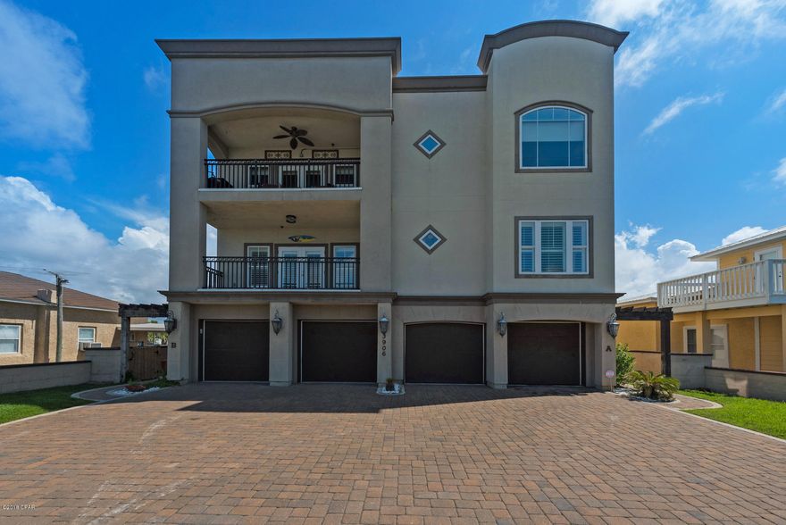 VIEW!  VIEW!  VIEW! This spectacular top floor penthouse condo is in a two-unit building.Experience your private boardwalk access just across the street to the exclusive Bid-A-Wee Beach. The truly amazing views from nearly every room will never be compromised as the beach can never be developed.This 3BR/2BA scale home has a private elevator that only serves this unit and comes with a 2+ car garage and private courtyard.

Most upscale interior features include Bamboo flooring,decorative granite countertops (kitchen and bathrooms) gas fireplace,Rinnai tankless hot water heater, motorized blinds, Bose surround sound, copper kitchen sink, only to name a few. Bring a long day on the beach to an end in the heated pool with LED lighting. Make your dreams come true with the feel of a weekend get-a-way every day.