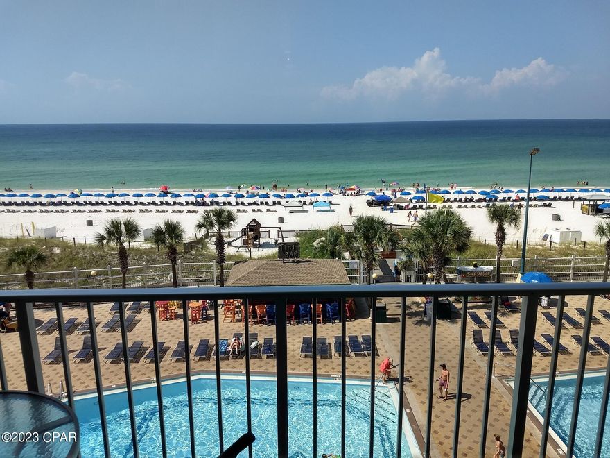 CURRENTLY UNDER CONTRACT, SELLER WILL CONSIDER BACKUP OFFERS. Remodeled 11/2022! New larger kitchen, all new cabinets, granite counter tops with undermount sink, new subway tile backsplash, dual zone beverage and wine cooler. New LPV waterproof vinyl laminate flooring throughout, new ADA 18'' raised height toilets. The entire unit professionally repainted.New living room furniture, Queen Sofa Sleeper, 2 Recliners Shabby Sheikh End Tables and Bar height Dining Room Table.& Chairs New Stainless Steel Refrigerator, New Master Bedroom Furniture. Keurig & Regular coffee makers. Front loading Washer Dryer. New Balcony Furniture 4 Polywood Bar Height Adirondack Chairs & 2 Side Tables

This condo has updated bathrooms and much nicer finishes and decorations than standard Summit condos. Onsite The Summit Tiki Bar, Bikini Bob's Restaurant, Snack Bar Gift Shop & Convenient Store.
Things to do include an arcade Shuffleboard, Basketball, Tennis Courts, BBQ grills & 2 Picnic Areas,