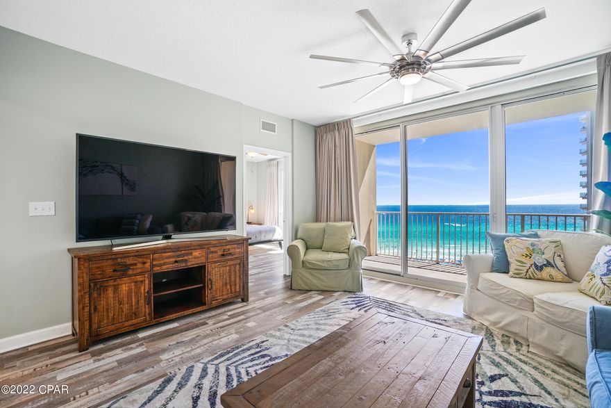 Welcome to Shores of Panama! Check out this completely renovated 2 bedroom 2 1/2 bath with a bonus bunkbed nook. Condo features brand new vinyl plank flooring, new appliances, fresh paint, and many new furnishings! 1118 also has a dedicated parking spot conviently located on the same floor! The Shores of Panama offers resort style amenities including 13,966 SF Gulf side pool and hot tub and so much more!