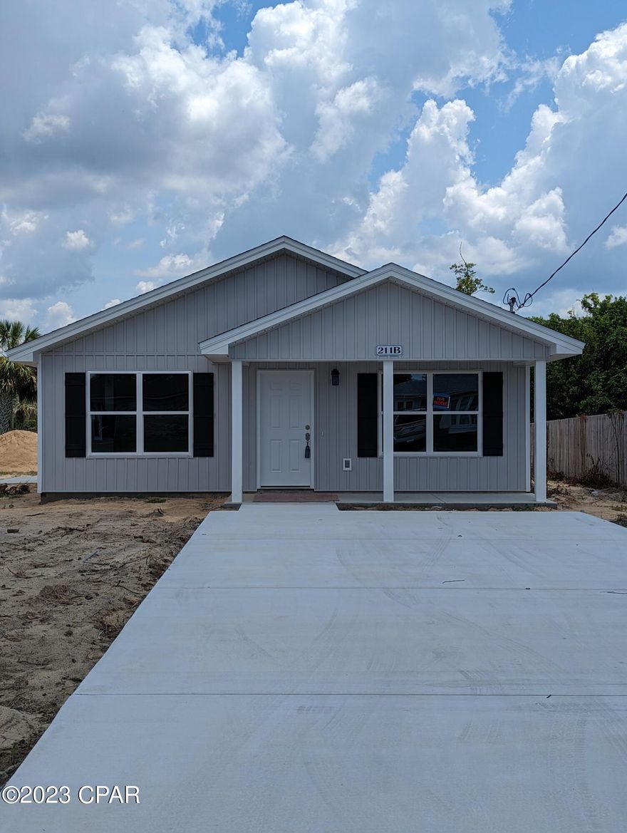 New Construction, priced to sell. This 3 bedroom, 2 bath is located close to Tyndall, shopping and restaurants. Home has a semi-open floor plan with large galley style kitchen with new Whirlpool appliances, shaker style cabinets, and vinyl plank flooring through out. Come see this charmer today! Sod will be installed prior to close. All info and dimensions are approximate. Buyer should verify, if important. Seller is not contributing to Buyers closing cost.  

Please be aware there will be future utility work for storn drainage along rear of property line some time in the future. Please contact City of Callaway for more information.