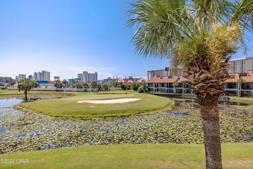 SELLER WILL PAY IN FULL ALL 2026 HOA DUES!!!Welcome to elevated coastal living in this beautifully renovated penthouse at Edgewater Beach & Golf Resort, one of Panama City Beach's most iconic resort communities. This impressive residence features the highly coveted ''D'' floor plan and offers a generous 1,863 square feet, making it one of the largest and most sought-after units in the resort. Designed as a two-story townhouse-style condo, the home showcases a seamless open-concept main level where the kitchen, dining, and living areas flow effortlessly—perfect for entertaining and maximizing the views. With 2 bedrooms and 3 full bathrooms, the luxurious primary suite is a true retreat, complete with a Jacuzzi-style soaking tub and dual vanities.
Outdoor living truly shines here with over 675 square feet of balcony space. The OVERSIZED BALCONY off the living area delivers breathtaking views of both the fountain and small pond and the Edgewater golf course, creating the ideal backdrop for morning coffee or sunset cocktails. Adding exceptional value, the SELLER WILL PAY IN FULL ALL 2026 HOA dues for the Buyer, offering immediate savings and peace of mind.
Conveniently located near the private, gated entrance, this penthouse is just steps from Edgewater Shoppes, home to fine dining at Firefly, bowling, arcade entertainment, American Charlie's, and the world-famous Hangout. Residents enjoy a true resort lifestyle with unparalleled amenities including an 11,500-square-foot lagoon pool with waterfalls, 11 additional pools, 4 Jacuzzis, the Bimini poolside bar, a state-of-the-art fitness center, spa and salon services, tennis courts, an executive par-3 golf course, and a conference center. And of course—the sugar-white sands of the Gulf are just steps away. This stunning penthouse delivers the perfect blend of luxury, space, location, and resort-style living—the very best of Panama City Beach.