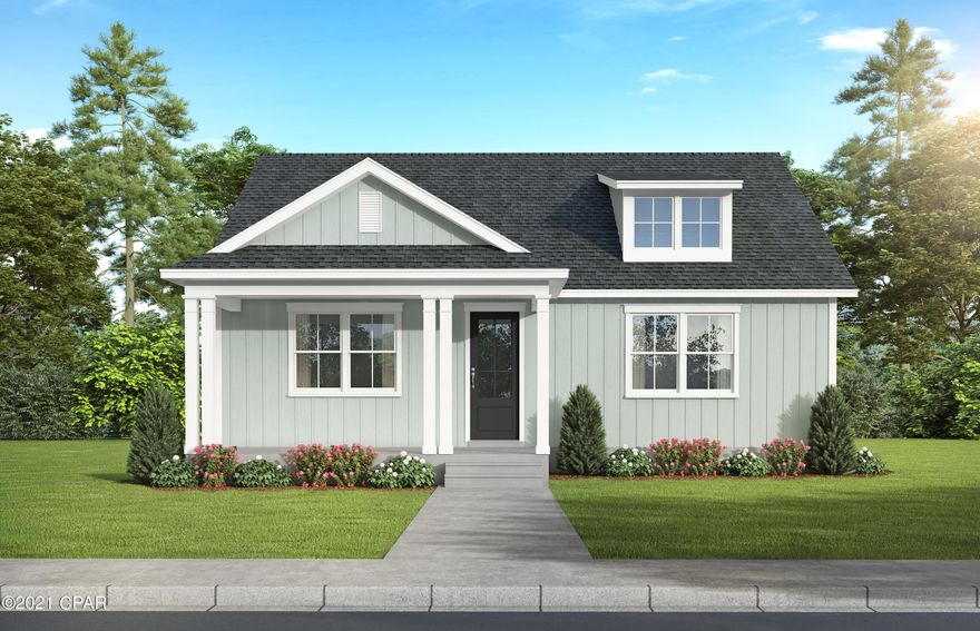 Introducing new plans along with modern designs to the waterfront community of SweetBay! Harris Doyle Homes, the community's newest builder, presents its single-level Islamorada plan with Coastal exterior. This 3 bed, 2 bath, 2-car detached garage home creates a comfortable living space with large Great Room that transitions into the dining area and kitchen overlooking the covered patio. An added mud-room is right off the porch and a perfect place for extra storage. For privacy, the primary bedroom is separated from the others and conveniently located next to the laundry. The design team has incorporated stylish finishes with quartz and granite countertops, decorative doors, designer light package, and crown molding in areas. flooring throughout living areas, carpet in bedrooms, tiled bathrooms, and a tray ceiling in primary bedroom
Find yourself in the waterfront lifestyle and sense of community at SweetBay with North Bay access to a dock and for kayaking, paddle boarding, and fishing, many pocket parks, an amphitheater, resort swimming pool, basketball court, barbeque pit, ponds, trail system, and boat launch! New home buyers receive priority access to University Academy, Florida's top-rated K-8 school!