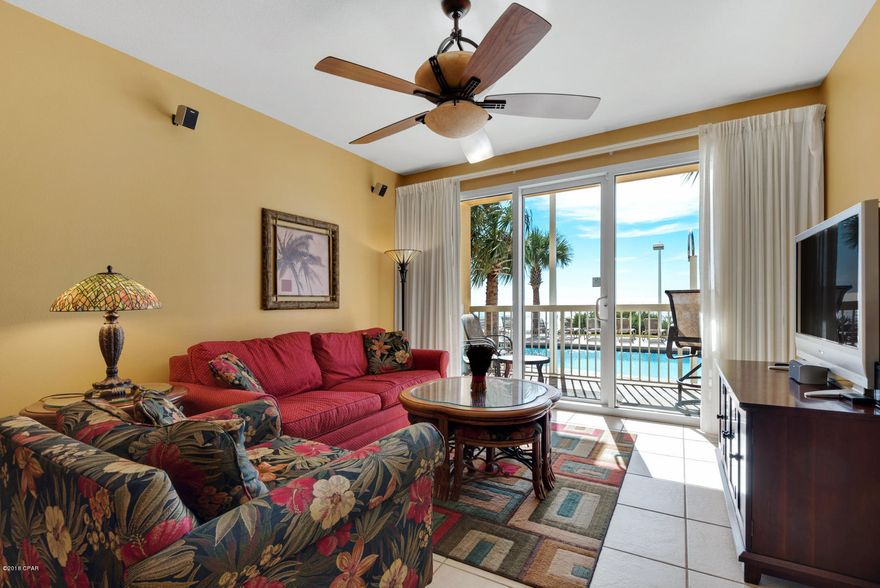 | 2BR/2BA + BUNK | Fully-Furnished 

Rental Ready | Gulf-front Master | Located almost at the far end of the Calypso West Tower, this gorgeous gulf-front condo offers the perfect blend of convenience and enjoyment. 

Have you ever tried to catch an elevator at Calypso in the height of the season? If you haven't, just ask any vacationer about their experience and see why they love these ground floor units. Calypso II-108 is only one unit from the end of the West tower so PAST the elevators which means less foot traffic. And, only one unit in all of Calypso is any closer to Pier Park. Easy access to the fantastic pools and Tiki Bar. 

Take a look at the photos and see why the current snowbird says that this is one of the nicest, cleanest Calypso units he has ever stayed in.