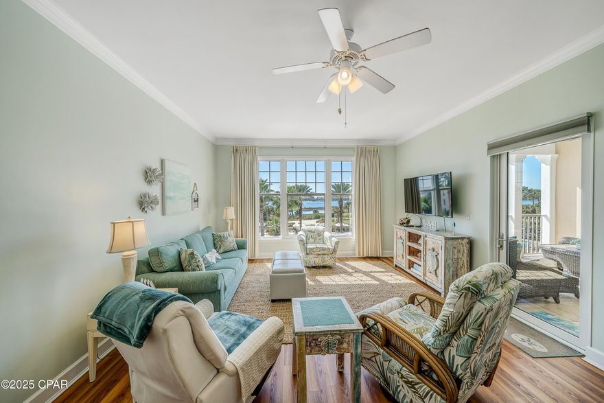 Enjoy breathtaking views of Grand Lagoon and the inlet from the Gulf of Mexico in this spacious 1,458 sq ft condo. Whether you're looking for a primary residence, a vacation home, or an investment property to rent between visits, this unit offers the perfect blend of comfort and lifestyle.
Relax on the balcony while watching stunning sunrises and sunsets, or observe the boats as they head out in the morning and return after a day on the water. You are walking distance to the Point South Bay Point Marina, Bay Point Golf Club and Neons Bar 72 located inside the Club House.  Bay Point is not just a neighborhood, it's a Lifestyle. Contact your favorite Realtor today to learn more and schedule a showing!