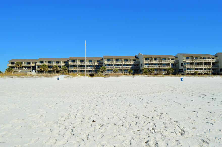 Gulf Front condo at the very West End of Panama City Beach! This is a low rise gulf front condo with townhome living.  Enjoy your living, dining, kitchen, half bath and covered balcony with incredible views on the first floor. Two spacious bedrooms, each with a private bath on second level. The  master is beach front with private balcony, and the master bath was remodeled in 2015. First Floor is all tile and HVAC was replaced in 2015! Ramsgate is a quiet complex with 500 feet of private beach and a gulf front pool. The location is ideal. Bike to Carillon Beach, Inlet Beach and 30A! You are only a short drive to Pier Park and all Panama City Beach has to offer. This condo is a great rental and is sold fully furnished. Buy now and start renting right away! Call us for your private showing!