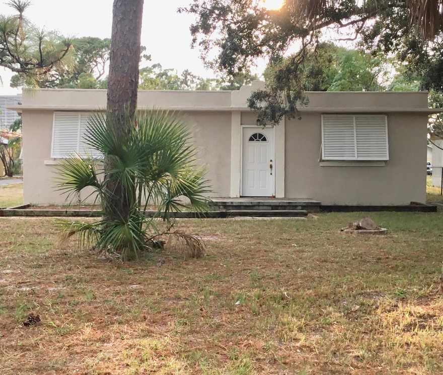 Location! New Roof completed Nov 6, 2019. In the heart of the fun area of Panama City Beach.  Walk to Beach, Restaurants, Walgreen's, Walmart, Wonder Works, Ripley's Believe it or Not, Mini golf courses (3) Flagala Hardware....all within walking distance.  ''This charming three-bedroom 2 bath perfect for entry-level buyers, has a cozy living room where you can sip your coffee and read a good book.'' It has an extra Office/Study.  Concrete/stucco block home. Big front yard with shade trees.  Newly painted interior and exterior.   Bermuda shutters on most of the windows.  11 x 12 Utility shed.  Dryer conveys.  A great investment property.  Please measure if size of rooms are important to your buyer.