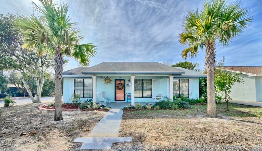 ONLY ONE BLOCK FROM THE BEACH! This beautiful coastal beach house has everything you're looking for in a home! Close to 30A, Pier Park, and in a friendly golf cart community! This immaculate 3 Bedroom 2 Bath home sits on a corner lot, is move-in ready, and has many new upgrades. NEW custom built shed, privacy fence, stove, refrigerator, kitchen countertops, Florida room windows, built-in bunk beds, laminate flooring, faucets & fixtures and much more! Large Florida-room windows offer plenty of natural sunlight and a fantastic view of the cozy backyard that is perfect for entertaining. Enjoy the sound of waves crashing from your own backyard! YOUR BEACH HOME AWAITS! Call today, this opportunity won't last! All measurements are approx, please verify if important.