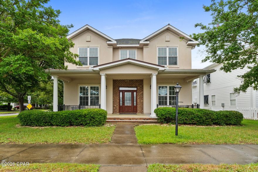 Strategically priced below the seller's 2024 purchase price, this beautifully updated home offers outstanding value in the heart of Panama City Beach.  Welcome to 319 Coconut Grove Court -- a beautifully updated 4-bedroom, 4-bath home situated on a desirable corner lot in the coveted Tapestry Park community. This is an incredible opportunity to own a spacious coastal home just two blocks from the world's most beautiful beaches.  Designed with both comfort and functionality in mind, the home features a modernized kitchen with newer appliances, custom-crafted cabinetry, granite countertops, and a charming breakfast nook. A separate formal dining room provides the perfect space for entertaining family and friends. Crown molding throughout adds timeless character and elegance.
The flexible floor plan includes a first-floor bedroom or flex space with a full bathroom -- ideal for guests, multi-generational living, or a home office. Upstairs, the expansive primary suite offers a tray ceiling, two walk-in closets, and a recently remodeled spa-inspired bathroom featuring a walk-in shower, double vanity, and private toilet room. Two additional upstairs bedrooms share a thoughtfully designed Jack-and-Jill style bathroom with pocket doors separating dual vanity areas from the tub/shower and toilet room for added privacy and convenience. An upstairs sitting nook creates additional flexible living space perfect for reading, work, or relaxation.  Additional upgrades and features include two AC units, recently added stair lift, leaf gutter guards, outdoor security cameras, sprinkler system and a private backyard/back porch area enclosed by a concrete privacy wall.
Residents of Tapestry Park enjoy exceptional amenities including two swimming pools, clubhouse, basketball, tennis and pickleball courts, playground, sidewalks, and beautifully maintained common areas.  Perfectly located in the heart of PCB, this home offers convenient access to local favorites including Pier Park, Pirates Voyage Dinner & Show, Frank Brown Park, along with countless dining, shopping, and entertainment options nearby.  This is coastal living, space, and value all in one -- schedule your private showing today!