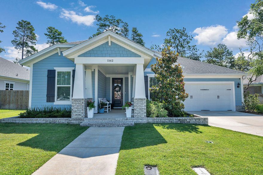This incredible newer home in the coveted Deer Moss Creek neighborhood offers a blend of elegance and comfort, making it an ideal retreat. The spacious almost quarter-acre lot boasts a refreshing pool, enhancing the outdoor living experience. As you approach, the inviting covered porch adorned with plants and rocking chairs sets a charming tone.Step inside to discover an inviting open layout encompassing the kitchen, dining, and living areas, complemented by a cozy fireplace. This space seamlessly connects to the private fenced-in backyard, where the sparkling pool, firepit, and patio await, perfect for entertaining or unwinding in style.The foyer provides a seamless flow from the front flex space to the kitchen and dining area. Currently serving as a home office and reading