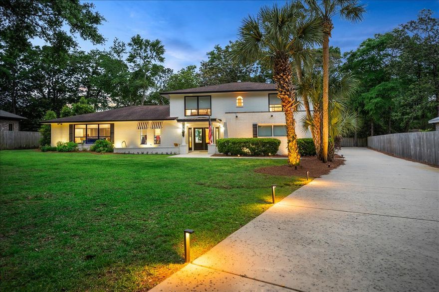 An exquisite gem of a newly restored home in highly sought-after Kenwood Neighborhood, Ft. Walton Beach, FL. near beautiful white sandy beaches, bays, bayous and the Sound.  Boating doesn't get any better than FWB!  Boat accesses throughout FWB; and/or FWB's boating club.  A solid brick 4249 sq.ft. 5-BD/4.5 BA,3-car garage sits on a spacious  .78 acre lot with beautiful trees in a quiet natural setting.  This home exudes simplicity and elegance coupled with unique Spanish architectural features & Moorish influences. An expansive outdoor living space w/newly added-in pavers/grill/fire pit.  A wonderful rooftop terrace off the second floor MB. Many outdoor living areas. If you like a home with charm & character, you'll love this one. Has advantages of a newly built home. Current owner bought