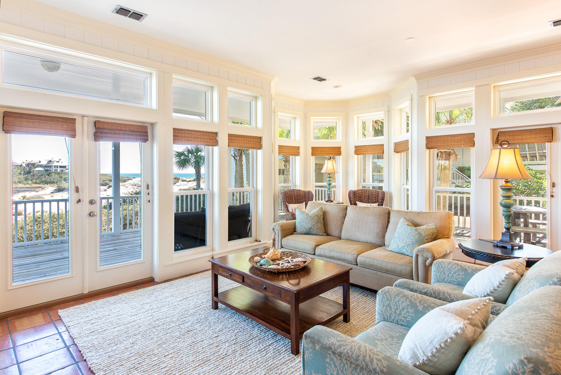 Expansive GULF VIEWS and DRAPER LAKE FRONT beach home in the GATED, GULF-FRONT community of OLD FLORIDA BEACH. This 3 story beach home is perfectly situated above the dunes and features incredible views of both Draper Lake and the Gulf of Mexico from the large covered wrap around porches that provide great outdoor living experiences. This is a second row home and is just steps away from the community boardwalk that leads you to the white sands of the Emerald Coast. Walk to Goatfeathers and other area restaurants. Short bike ride to Seaside, Gulf Place, and Grayton Beach or just stay at home and enjoy the community pool and amenities. The home is perfect for gatherings in the open spacious family room with walls of windows, wrap around balconies, and an ideal kitchen/dining area.