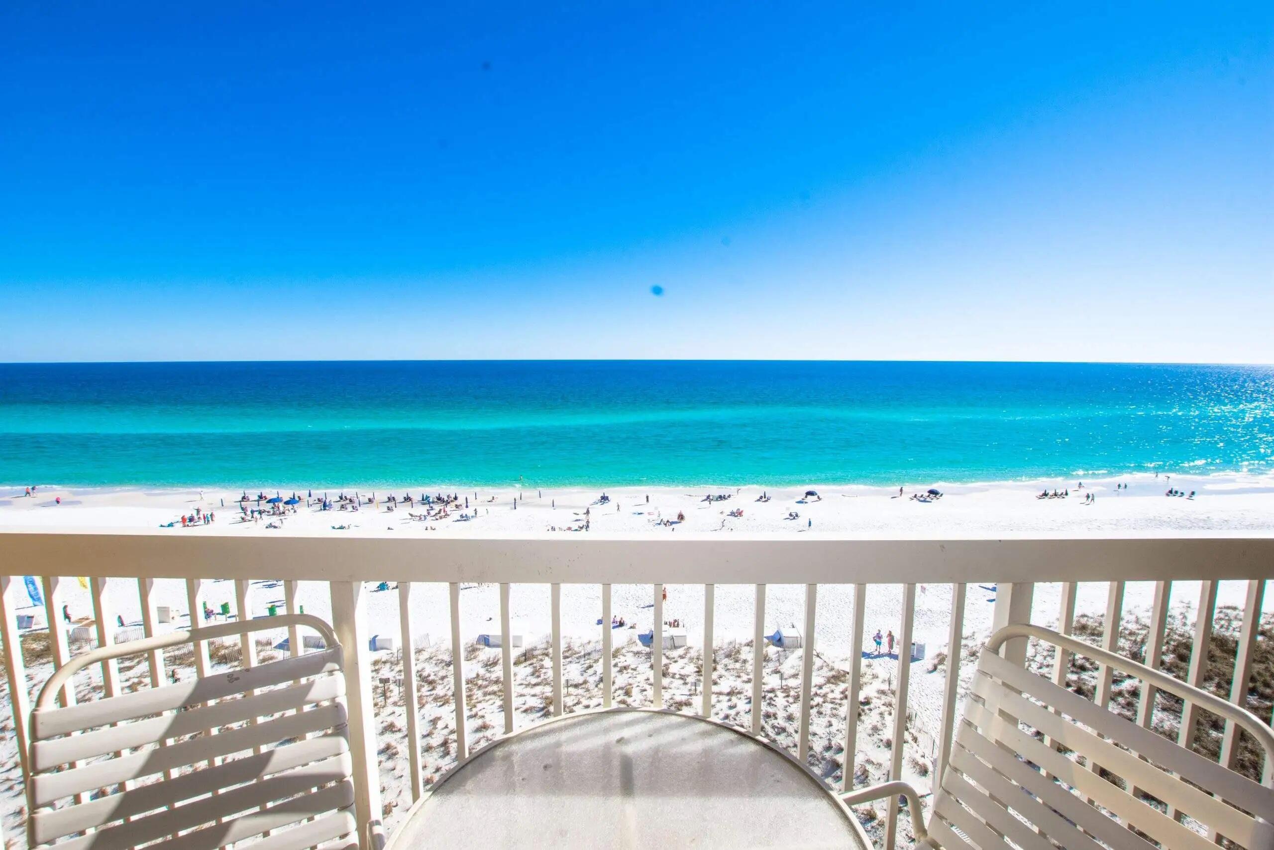 Stunning Coastal Design offering the perfect view of the Gulf of Mexico from the 8th floor! Incredible opportunity to own a 1 bed + BUNKS condo at Pelican Beach! Located directly on the famed beaches of Destin...enjoy sun-splashed days of swimming, biking, and relaxing before coming home to this super spacious 1 bedroom condo with incredible Gulf views. This beach inspired condo offers a large master suite with a private bathroom, hallway bunks, and a guest bath. This condo is turnkey, fully furnished, and rental ready. Updated coastal modern furniture including luxury vinyl flooring, new coastal furniture, and granite countertops.