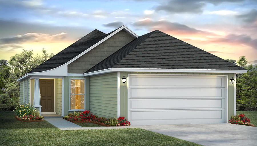 The Celeste plan has 3 bedrooms and 2 bathrooms. This home has traditional 8' ceilings and a large kitchen with center island. The appliances include a stove, dishwasher and microwave. Standard features of this home include vinyl flooring throughout the common areas and carpet in the bedrooms and hallways, LED lighting package, and durable laminate countertops in kitchen and bathrooms. The monthly HOA fees for Crescent Mill at Hammock Bay are $297, they include over 150 cable channels, access to all pools, 24 hour gym, clubhouse, movie theatre, tennis and basketballcourts, playground, and Bay club with fishing pier. Each yard is maintained - cut, fertilized, mulch and irrigation included