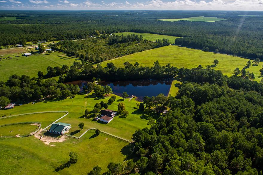 Attention horse lovers, gentleman farmers and anybody else who wants to live in the country. Look no more. This N. Walton horse farm is set up and ready to go. 50 acres. 30 acres is in Pensacola Bahia. The property is fenced and cross fenced. The four acre pond is stocked with bream, bass and catfish. The farm includes a 5 stall custom built Morton barn with attached 12x24 custom workshop. Each stall has its own waterer. Each stall has rubber floor mats. The upper pasture is fenced with Ramm vinyl flex horse fencing and includes an outdoor grass arena. The country home is warm and inviting with a wood burning fireplace. 4 bedrooms and 3.5 baths. Lots of room. The farm has 13 massive blueberry bushes that yielded over 80 gallons of blueberries this year. Shown by appt. 24 hr notice