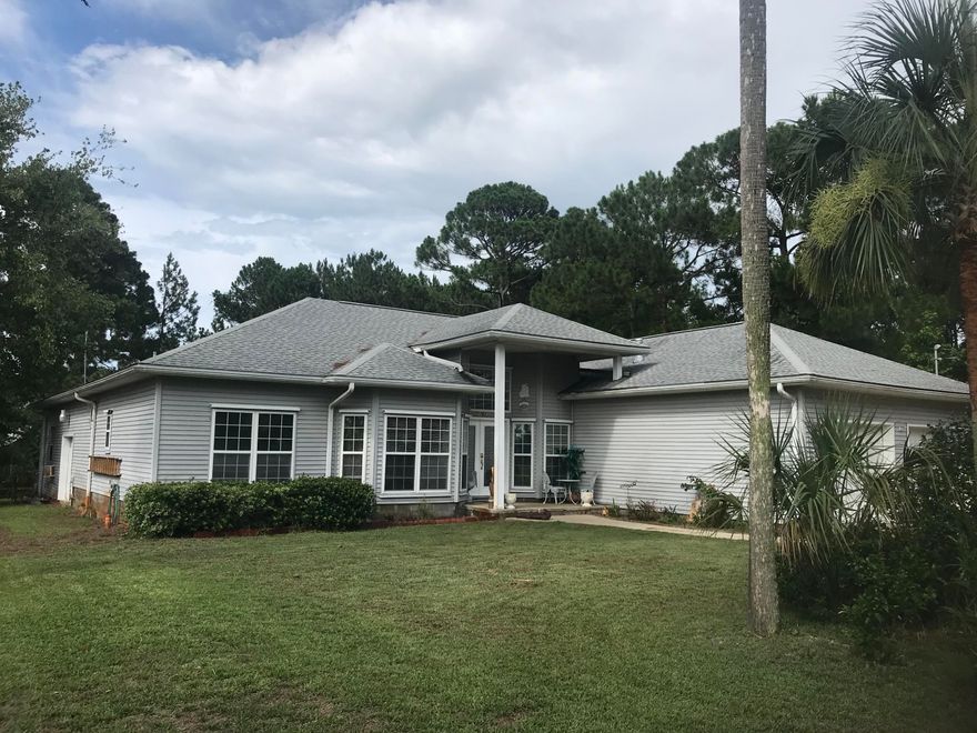 This Custom built home is offered for the first time. Original owners put their heart and soul into this home.New owners will have a steel framed home with large lot and outdoor area with pool, fruit trees, fully fenced back yard, and addition to house that can be an incredible man cave, work shop, or in law suite. With a split floor plan, Master is large and comfortable with plenty of closet space and large masterbath. Kitchen overlooks breakfast table and glass to large back yard and pool as well as the den. By the way, there is a formal dining room and sitting/office room just through the front door.This homes is within a 1/2 mile of our great beaches and even closer to the bay. Great area for permanent residence. The lot is private and oversized. Come see it before it is gon