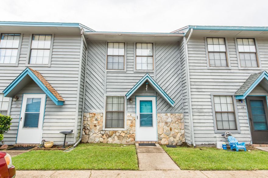 Great opportunity to purchase a home conveniently located in Fort Walton Beach. Just minutes away from Eglin and Hurlburt AFB, shopping malls and entertainment. This is 2-bedroom, 1.5 bath townhome with tile flooring throughout the first story and carpeting beginning at the bottom of the stairs that continues all throughout the second story of the home. There is also a balcony located in the master bedroom that overlooks the community pool. This home is being sold unfurnished and AS IS.