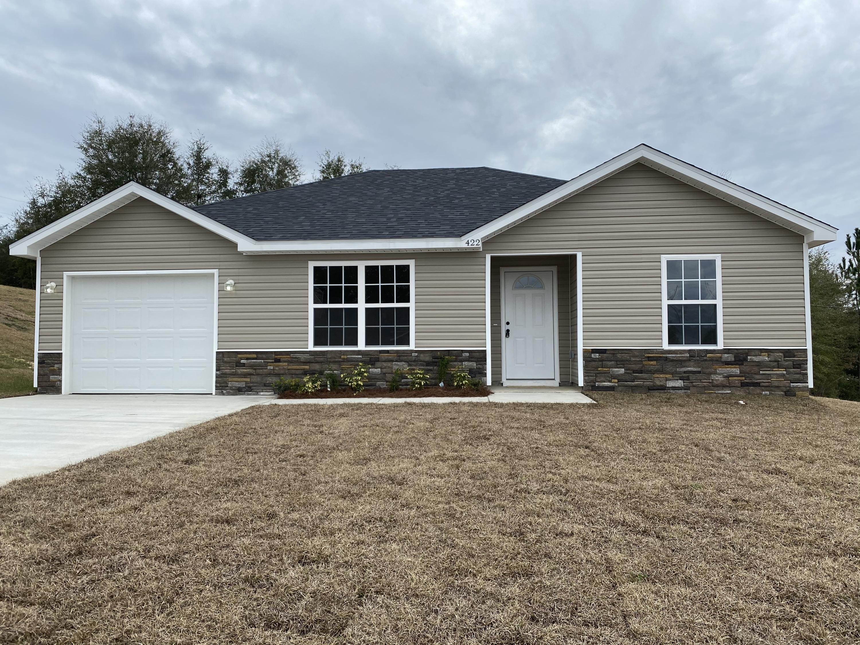 LOCATION LOCATION LOCATION!!! Brand new construction 3 bedroom 2 bath, vinyl siding with with tile in the kitchen and baths and carpet in the bedrooms and living room. An affordable home you can be proud of.Approximately 10 minutes to 7th Special Forces & Duke Field and 15 mts to Eglin AFB. Very close to schools Grocery stores & restaurants.