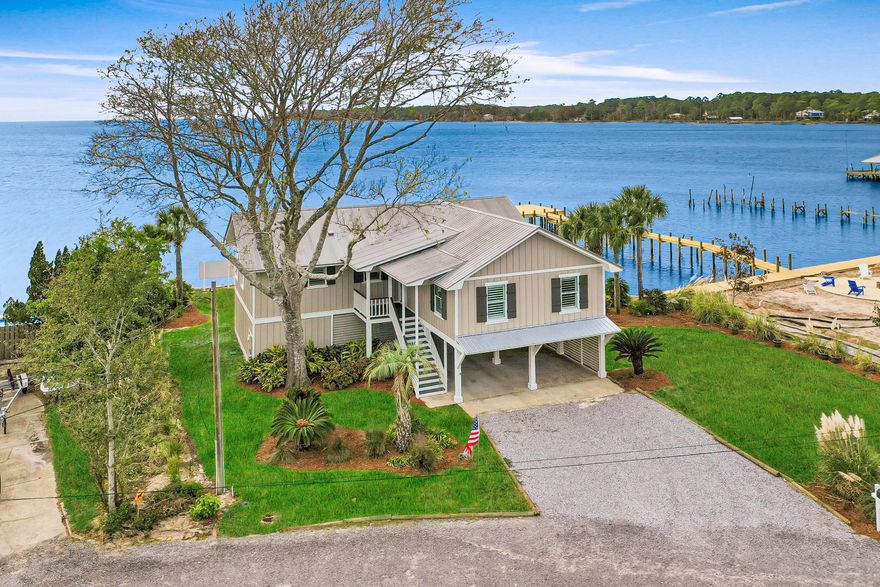Enjoy waterfront living from this home directly on Choctawhatchee Bay! From the morning breezes to the fabulous sunsets, this property is situated to make the most of being on the bay. Its construction on pilings offers several advantages--improved views, covered parking, and shaded outdoor living space among them. 
    
Most of the interior overlooks the water, including the large open living room/dining/kitchen, an adjoining sitting/family room and the master suite. It features beautiful wood floors and a beamed ceiling. The current owners have upgraded lighting fixtures  and repainted in clean, calming neutrals. The incredible large deck is ideal for sunbathing, evenings under the stars, or entertaining.
    
Located just north of the 331 bridge, this property provides easy access to Freeport, Santa Rosa Beach and the Beaches of South Walton, Miramar Beach, Destin, Niceville, and the airportan excellent home base for exploring the Emerald Coast!