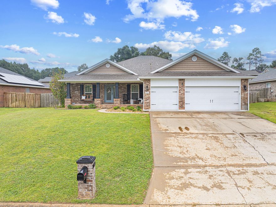 Discover exceptional living in this stunning 2019-built home by Whitworth Builders, where quality construction meets thoughtful design. This spacious 4 bed, 3 bath residence features a smart split floorplan that perfectly balances privacy and togetherness.Step inside to experience open living spaces flowing seamlessly together. The heart of the home showcases a generous kitchen featuring granite countertops, custom tile backsplash, and premium stainless steel appliances with upgraded gas stove for culinary enthusiasts. A functional kitchen island with storage provides additional workspace, while the walk-through pantry transforms grocery organization from chore to pleasure. The adjacent large utility room doubles as a convenient drop zone with built-in storage cabinets. The primary bedroom serves as your personal retreat, featuring a spa-inspired bathroom with relaxing garden tub, oversized walk-in tiled shower, and double vanity. Generous walk-in closets provide ample storage. Three additional well-proportioned bedrooms offer comfortable accommodations for family or guests, while a dedicated study provides perfect workspace as office or playroom.

Outside, the fenced backyard creates a private sanctuary, enhanced by a charming lanai perfect for morning coffee or evening relaxation. The thoughtful outdoor space provides excellent entertainment potential while maintaining security and privacy.

This well-maintained home sits in a convenient Crestview neighborhood featuring recreational amenities including a sparkling community pool and tennis courts for active living. Residents enjoy short commutes to local schools and quick access to nearby shopping.

With its combination of quality craftsmanship, intelligent design, and prime location, this home offers exceptional value for growing families seeking comfort, space and community in beautiful Crestview.