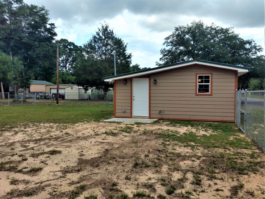 POTENTIAL and OPPORTUNITY Knocking.....an adorable completely remodeled 320 sq ft Florida Cottage sitting on a cleared corner lot that is fenced-in with double gate and single gate entries from both George Ave and Opportunity Drive. The cottage has been rebuilt from studs up and includes new white kitchen cabinets, granite counter tops, porcelin tile flooring with wood grain finish, new appliances, new bathroom fixtures, new windows, new metal roof, new insulation and new siding. Window unit is used for both heating & cooling. This little jewel can be lived in permanently, used as a mother-in-law suite or guest house. The lot is plenty big to build a larger home. Come see for yourself!