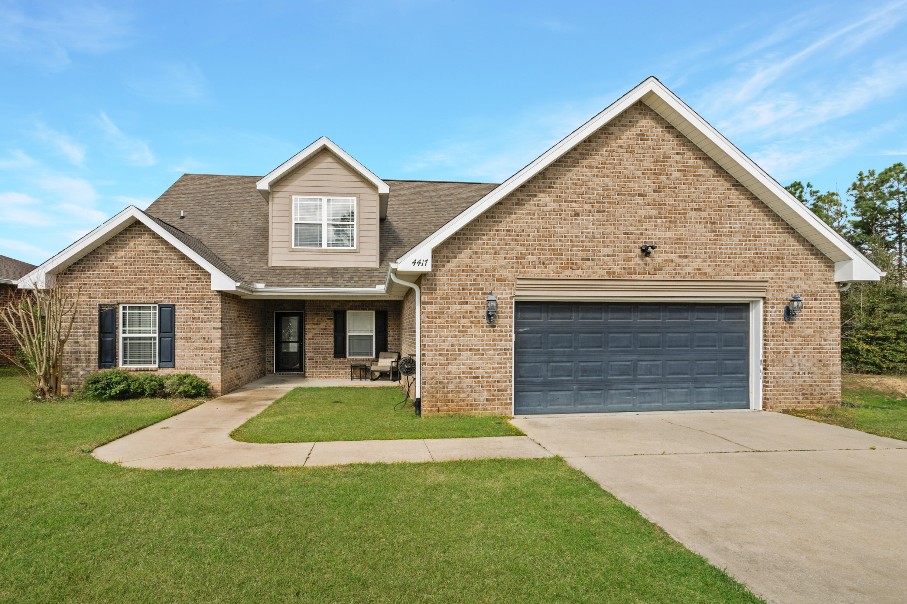 Beautiful two-story home south of I-10 in Duggan Pond Estates. Spacious kitchen has cherry-coloured cabinets/ gas stove and stainless steel appliances with solid granite counter tops. Open floor plan with formal dining area, living room. Master bedroom and second bedroom downstairs. Three bedrooms are upstairs as well as bonus room. Tankless Water Heater. Buyer to verify all measurements and any information deemed important.