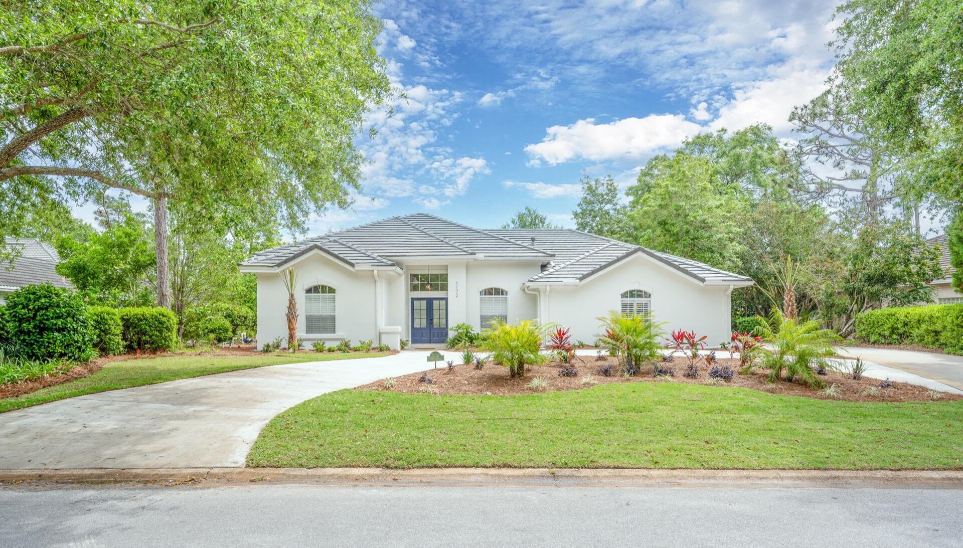 TOTALLY RENOVATED HOUSE INSIDE AND OUT IN A GREAT LOCATION AT SANDESTIN GOLF & BEACH RESORT. This ONE LEVEL  4 Bedroom 3 Bath Home with Pool and 2 Car Garage is Located in the Highly Desirable Non Rental Neighborhood of TROON DRIVE. Easy In and Easy Out of The Resort Location and LOW HOA Fees. House has an OPEN CONCEPT Floor Plan with High Ceilings and a Split Floor Plan, 2 Living Areas and a Private Large Master Suite on One Side of the House. . Huge Outdoor Lanai with Screened in Pool, Grilling Area and Living Area with TV.New Professionally Landscaped Yard as well as a NEW Circular Driveway. House has been Newly Painted Inside and Out. New Hot Water Heater 2021 and New HVAC in 2018 still under warranty. ALL NEW APPLIANCES.