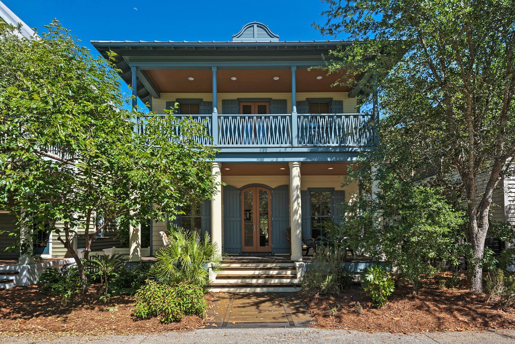 Here is a wonderful opportunity to own a beautiful Caribbean Style home in the highly coveted neighborhood of Rosemary Beach. Enjoy a peaceful lifestyle from the meticulously maintained, never rented, open concept home. Two breezy covered porches grace the front of the home. The main living area flows from a bright sunroom through French doors to a third Pergola covered porch onto the tranquil, private courtyard with fireplace and shade trees. Leave the beach and sand outside as you enter the rear of the home through a private bath/laundry area adjacent to the enclosed outdoor shower. This 3BR/3BA/bunk home was designed by Domin Bock architects and built by Heritage Builders. Gleaming IPE flooring and IPE decking will not go unnoticed. The Master suite has a private balcony where you may