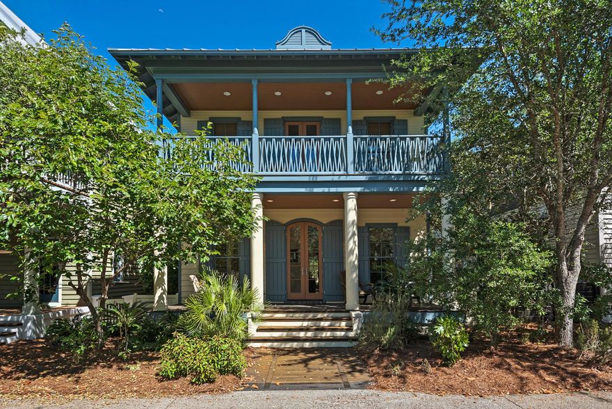 Here is a wonderful opportunity to own a beautiful Caribbean Style home in the highly coveted neighborhood of Rosemary Beach. Enjoy a peaceful lifestyle from the meticulously maintained, never rented, open concept home. Two breezy covered porches grace the front of the home. The main living area flows from a bright sunroom through French doors to a third Pergola covered porch onto the tranquil, private courtyard with fireplace and shade trees. Leave the beach and sand outside as you enter the rear of the home through a private bath/laundry area adjacent to the enclosed outdoor shower. This 3BR/3BA/bunk home was designed by Domin Bock architects and built by Heritage Builders. Gleaming IPE flooring and IPE decking will not go unnoticed. The Master suite has a private balcony where you may even hear the Gulf waves at night. The home is equipped with commercial quality surge protection and has a standing seam metal roof. Generous closets are easily accessible for bikes, surfboards and beach furniture. Room to build a carriage house has been carefully preserved.