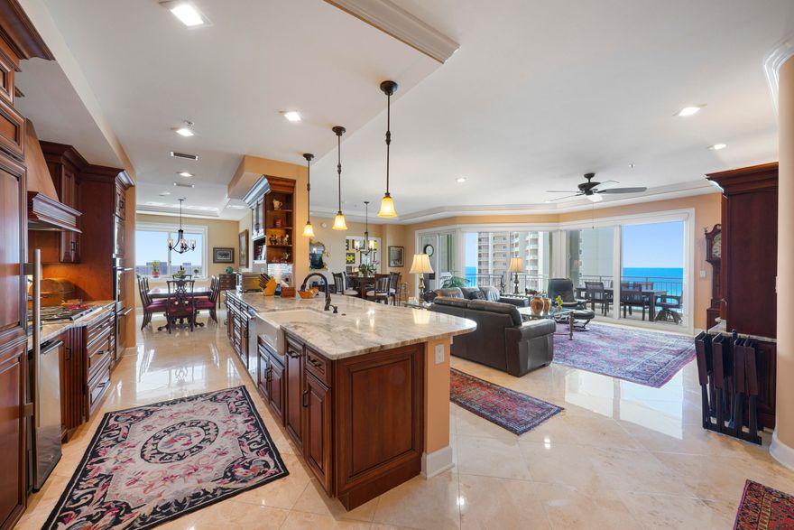 Experience the ultimate beachfront lifestyle in this exquisite, rental restricted, 4 bedroom, 4 bathroom condo in the heart of Miramar Beach. This stunning condo boasts 3,030 sq. ft of living space with breathtaking views of the Gulf of Mexico and offers unparalleled luxury and comfort. This Villa in Grand Dunes is well maintained and perfectly located on the 6th floor of Grand Dunes Il, giving it an 8th floor elevation and the views are fantastic! It will convey unfurnished as it is the seller's primary residence. This villa is the largest Villa in all of Grand Dunes II. As you enter the Villa, you will be greeted by an open-concept living space, which is perfect for entertaining guests. The living area features floor-to-ceiling glass that let in plenty of natural light, and offer panoramic views of the emerald green waters of the Gulf and sugar white sands of South Walton. Features of this villa include: honed sealed and polished travertine flooring in private foyer, living areas, kitchen, hallways and baths, and hardwood floors in the Gulf front guest suite/office. Other features include: Samsung HE washer/dryer, built-in GE water softener, new water heater installed in 2019 and 5 ton, 17 seer HVAC system installed in 2018.

The gourmet kitchen is a chef's dream with high-end stainless steel appliances that include: a "Wolf" natural gas cooktop, Sub-Zero fridge with matching cabinet face, "Kitchenaid" double ovens and dishwasher, and a double door pull out pantry. The kitchen also features custom granite countertops and bar, custom vented hood, and deep custom farm sink. Additionally, the kitchen offers custom built-in "Thomasville" cherry cabinetry with soft close, and new fixtures throughout. 

The living area offers: flush mount LED lighting, manual solar shades, a dry bar and built-in custom cherry cabinetry. Other features are 9.5' ceilings, "super quiet'' interiors, pre-wired for latest security and audio/visual for home entertainment, solid wood interior doors, and oversized glass with beautiful views of the Gulf. 

The Master Suite is a true oasis that offers: "His & Hers" walk-in closets, trayed and coffered ceilings, and a sitting area. The Master bath offers: dual granite vanities with soft-close drawers, a separate dual head shower, a spa-like jetted soaking tub with travertine surround, and a separate water closet. Step out onto the balcony and absorb the breathtaking views of the Gulf. Sip your morning coffee as you watch the sunrise over the water, or enjoy a glass of wine as you watch the sunset over the horizon. This is an 11' deep Gulf front balcony with over 350 sq. ft of space, a built-in natural gas grill, and all protected by "Hurricane Shutters."

This luxury condo is located in one of the most sought-after communities in Miramar Beach, with world-class amenities such as a fitness center, a heated swimming pool, and a hot tub. The
complex also offers direct beach access, so you can easily stroll down to the white sand beaches and emerald green waters of the Gulf.

Grand Dunes offers: "Super Quiet Interiors", 24 hour security, gated entry, lush landscaping, 3 levels of gated underground parking for owners, grand lobby, semi-private elevators leading into your private foyer, private heated pool & hot tub, Owner's Lounge with Gulf front Fitness Room, Over-flow suites for guests, 200' of deeded beach, serene streams, majestic waterfall and a Lagoon Style Gulf front pool area with Hot Tub shared by both buildings and Beach Service.

Grand Dunes is the Emerald Coast's Most Desired Rental Restricted Beachfront Development!

Call us today to schedule your private viewing of this gorgeous Villa!